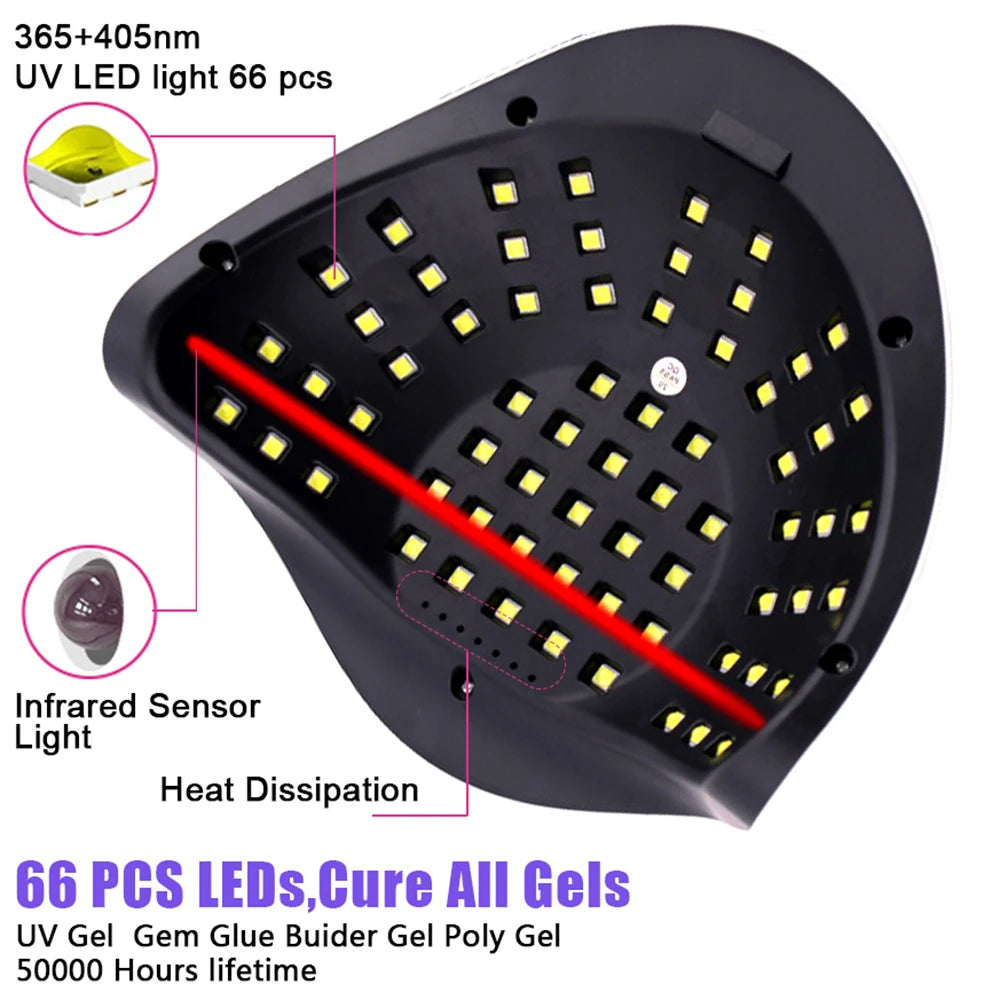 SUN X12 MAX UV LED Nail Lamp For Manicure 66 Led UV Lamp For Nails Gel Polish Dryer With Smart Sensor Professional Salon Tool