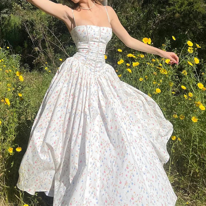 Luna Belle Elegantes Sommerkleid - Blumen Maxi S-XL