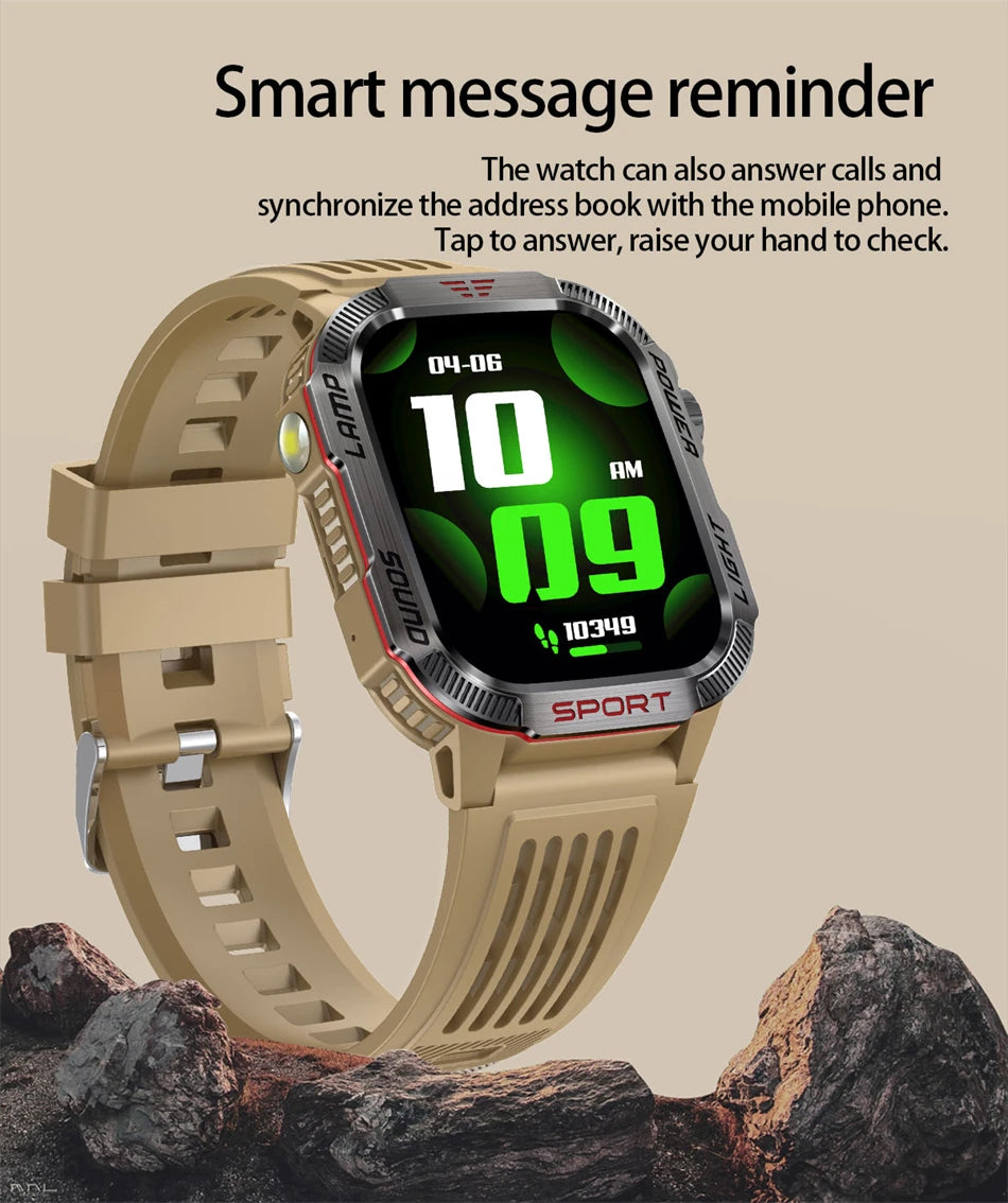 Smartwatch 2025: Outdoor-Military GPS-Sports - Flashlight Compass Collection