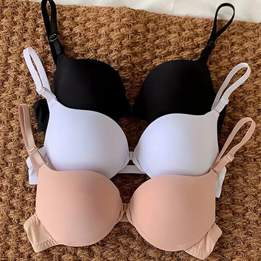 Guangdong 3er Nahtlos Push Up BH - B Cup 3/4 Klein Neu