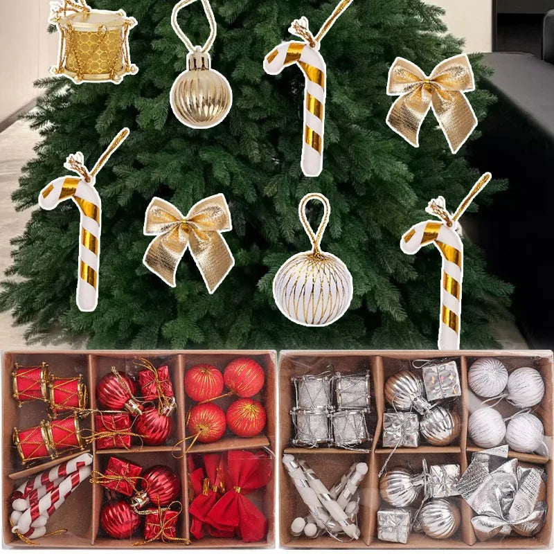 Choice Kugelset Rot-Gold Glitzer - 24 Stück, Ø2 cm