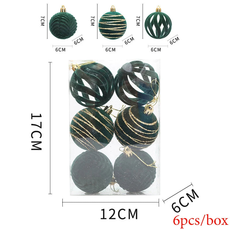 Cyuan 6CM Bruchsichere Christbaumkugel - Farbe Rot Grün Weiß, Durchmesser 6 cm
