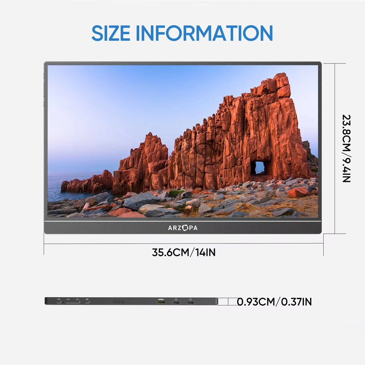 ARZOPA Z1RC 2K Tragbarer Monitor - 16 Zoll, 60 Hz, 2560x1600