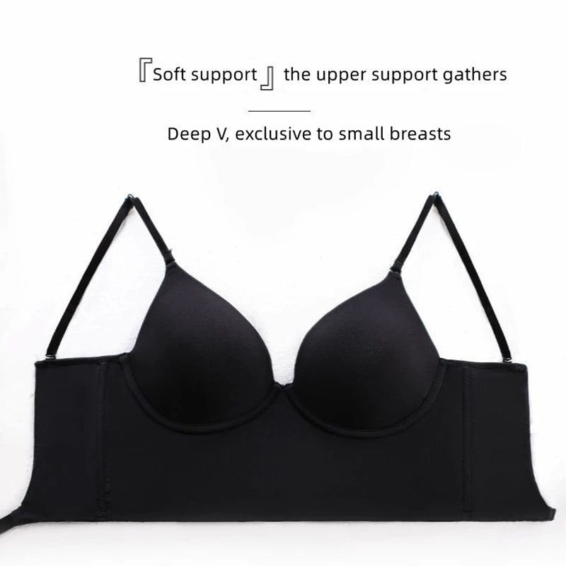 Backless Bra Invisible Bralette Lace Wedding Bras Low Back Underwear Push Up Brassiere Women Seamless Lingerie Sexy Corset Bra
