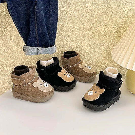 Kinder-Schneestiefel für Mädchen und Jungen, 2025, Winter, neue Mode, koreanischer Stil, weicher Boden, rutschfest, vielseitige Außenstiefeletten
