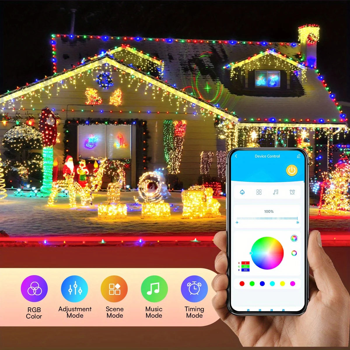 Lampki choinkowe LED RONXIS USB – 50/100 diod LED, 5 V DC, 6–10 m