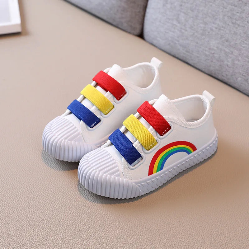 Kinder-Sneaker Jungen Mode Haken-Schuhe Mädchen Rutschfest Casual Studenten Canvas-Schuhe Frühling Herbst Neues Kinder Designer Flats-Schuhe