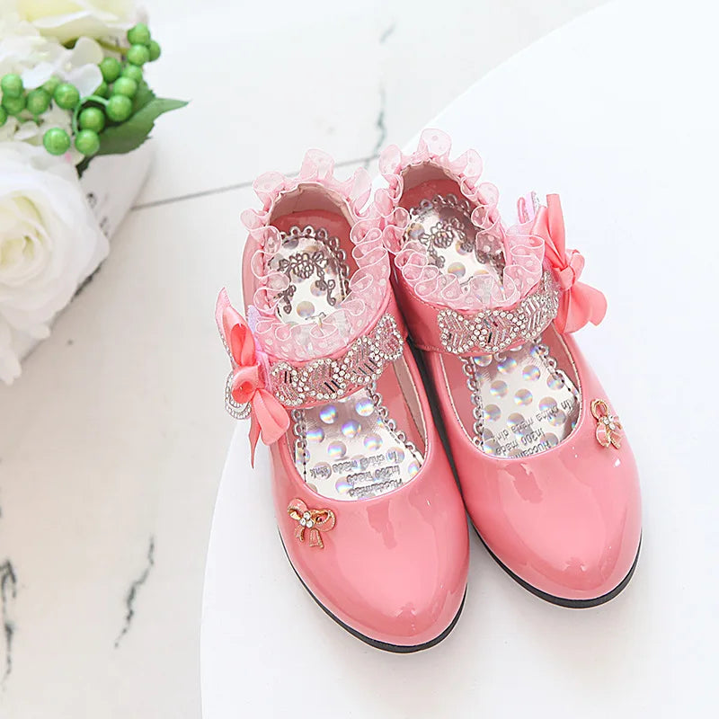 Mädchen Prinzessin Schuhe 2025 - Frühling Mode Lackleder Hochzeitsschuhe - Weiße Mary Janes Tanzschuhe Fee Dame