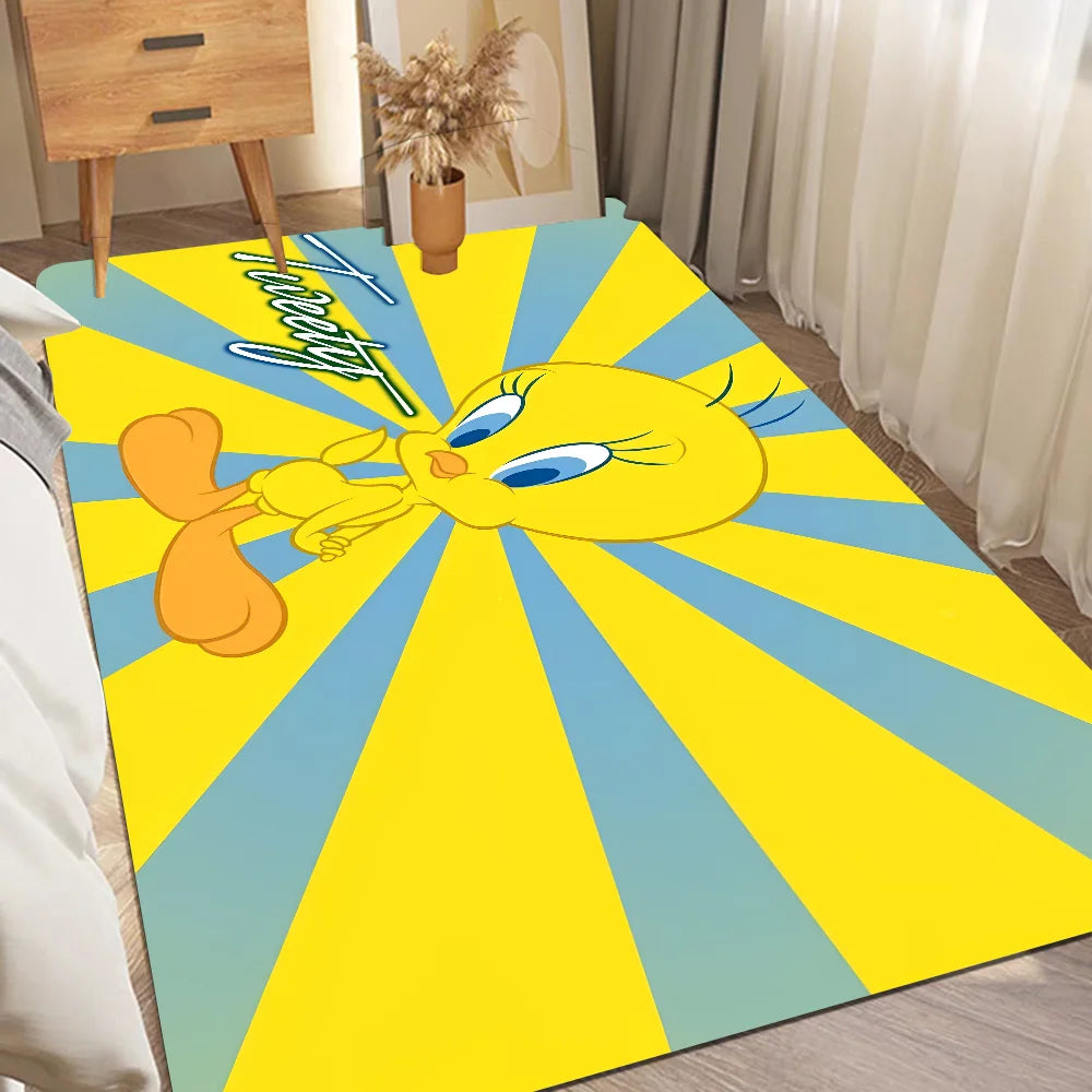 Yellow Cartoon T-Tweetys Bird Room Mats Cheaper Anti-slip Modern Living Room Balcony Printed Welcome Rug