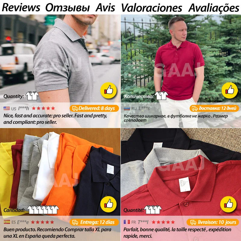 GAAJCN Polo Atmungsaktiv - Baumwolle Kurzarm Regular Fit