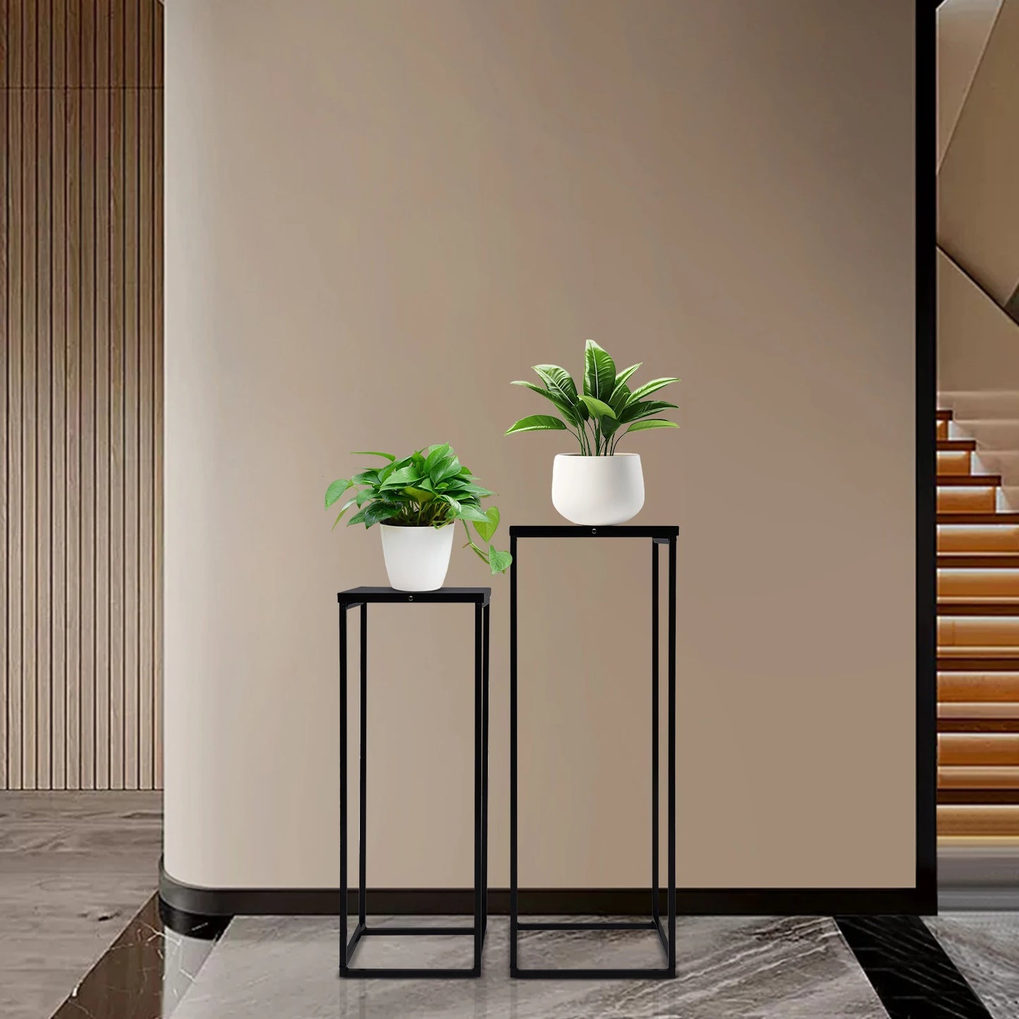 Bymaocar Pflanzenständer-Set 70/60 cm Metall Tragfähigkeit 4-5 kg