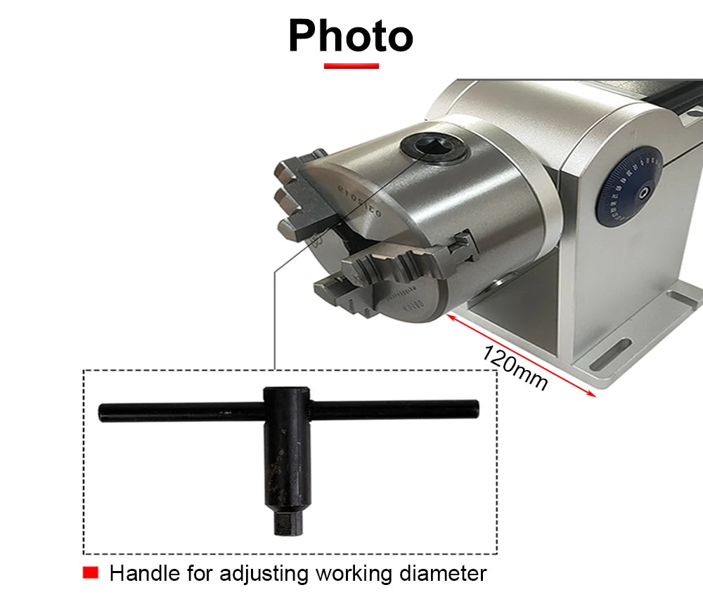 DIGRAY Rotary Befestigung RA-D80A Rotary Gerät mit Drei Chuck +DM5042 Treiber für UV CO2 & Faser Laser Markierung Maschine