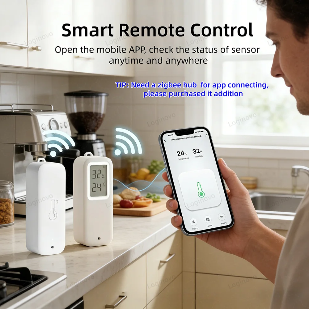 Forubest Zigbee Temperatur-Feuchtigkeitsensor IP65 - LCD LR03