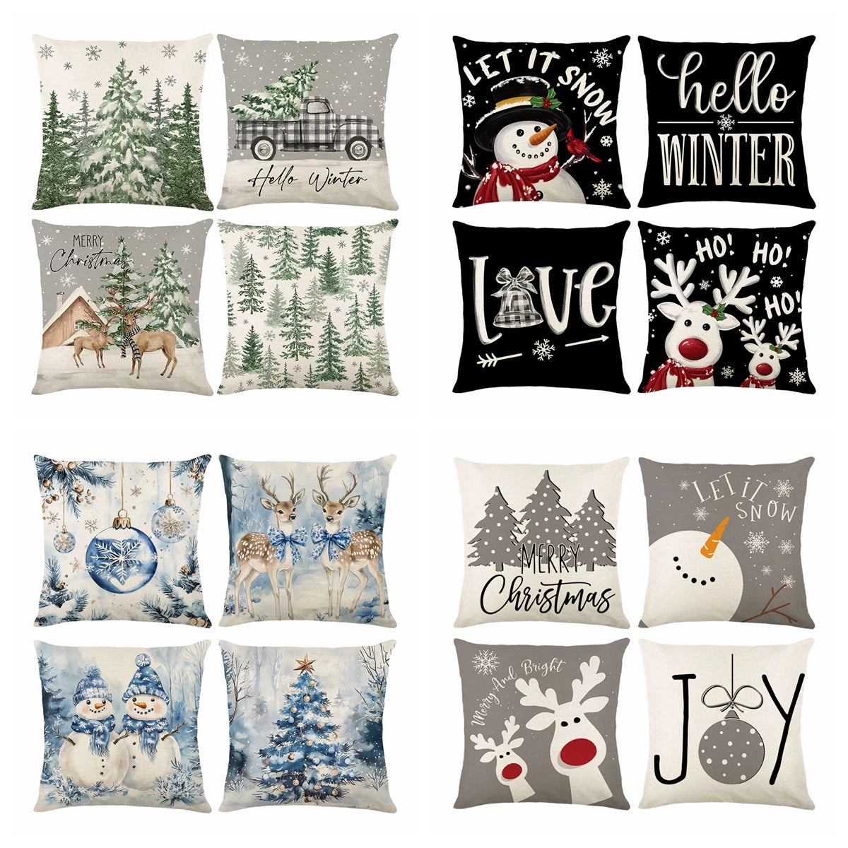 4pcs Christmas Cushion Cover Pillowcase Merry Christmas Decoration Linen Pillow Cases Home 2025 Xmas Gifts Pillow Covers 2026