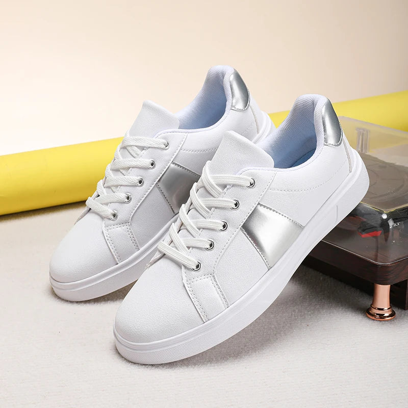 Men's and women's sneakers Casual Shoes Women's flats Lightweight leather breathable shoes Women's white sports walking shoes