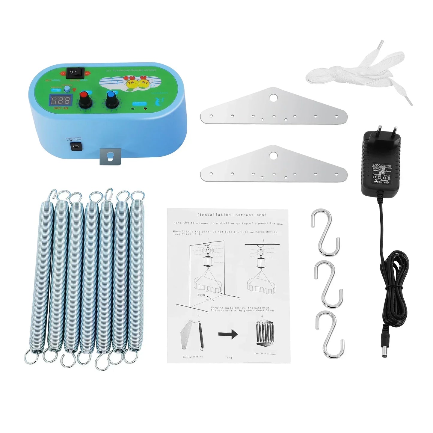 Geräuscharme elektrische Babyschaukel, Hängewaage, verstellbare Baby-Hängewiege-Controller mit 7 Federteilen, bis zu 19 kg by Golden Bridge Store