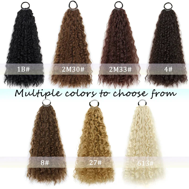 Synthetic long curly ponytail with elastic hair rope – daily & party hair extension
