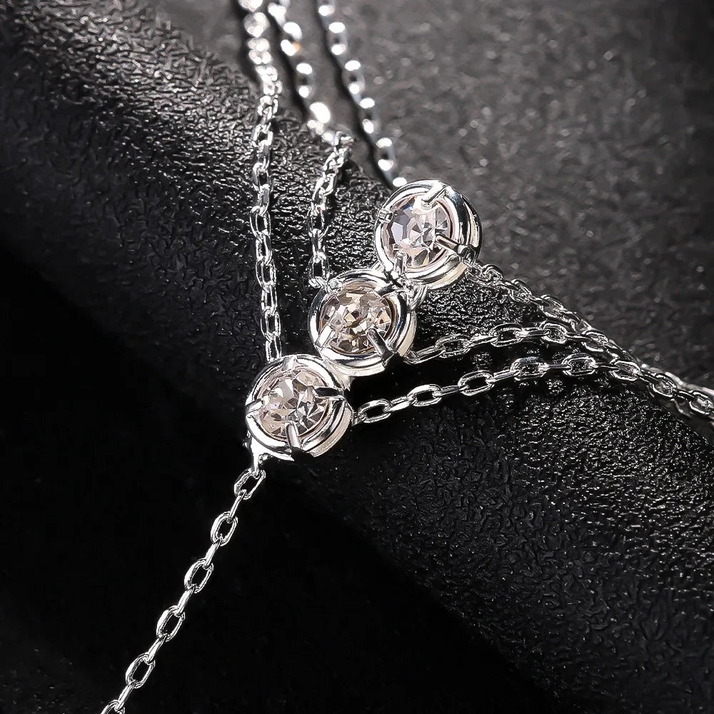 Luxus Mehrschichtig Strass Perlen Link Ring Armband Für Frauen Edelstahl Zirkon Hand Kette Armband Trendy Boho Schmuck