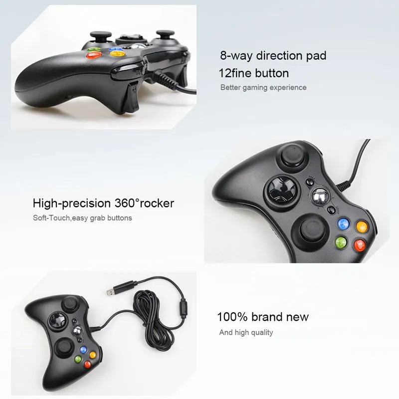 USB Verkabelt Controller Für Xbox 360 /360 Slim Konsole Gamepad Joypad Für PC Joystick Für XBOX360 Konsole Für PC Windows 7,8,10,11