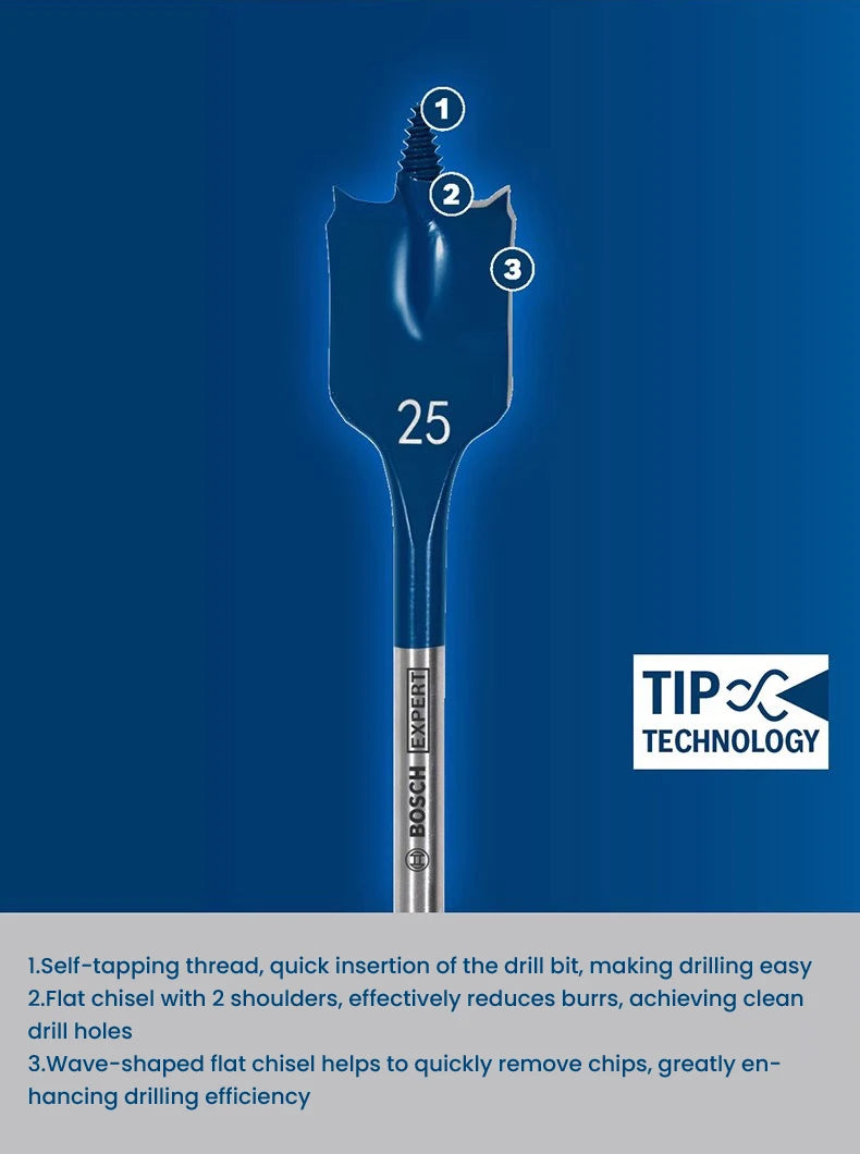 Bosch Impact Electric Drill Screwdriver Drill Bits Wood Drilling Self-tapping Thread  Alloy Steel 1/4 " HEX Shank Drill Bits