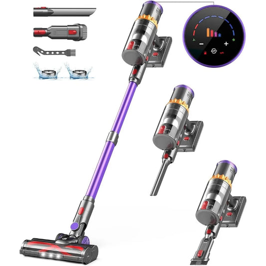 Staubsauger 2025: 550W Cordless 45Kpa Stick - Smart Display 65Mins Collection