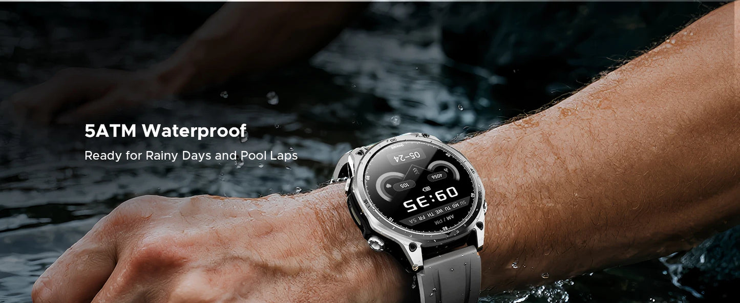 DOOGEE Anywise W1 Wasserdicht - Display 1,43 Akku 550 mAh, Maß 47,5 mm