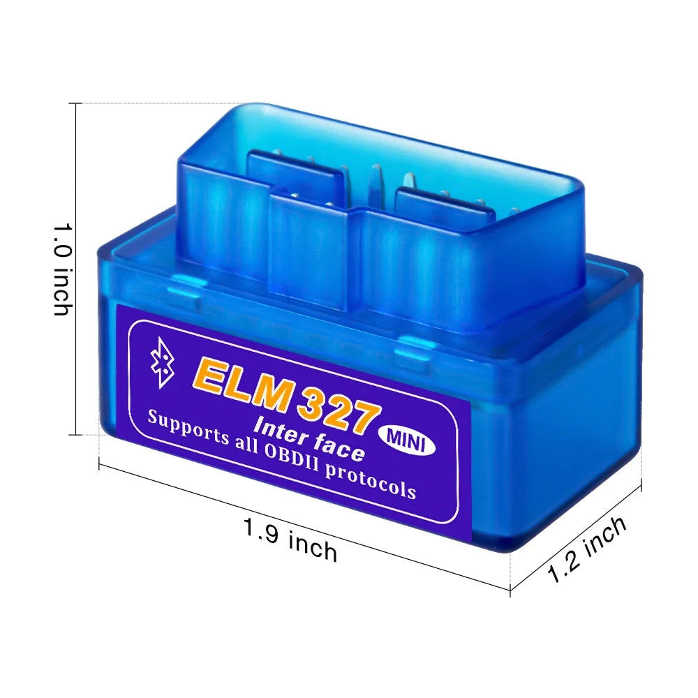 Mini ELM327 V2.1 Bluetooth Scanner 2025 - OBD2 Auto Diagnosegerät Android - Smart Scan Tool Blau