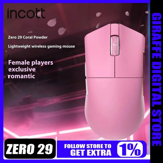 Incott 029 Kabellos Gaming-Maus - PAW3395 32000dpi 34g