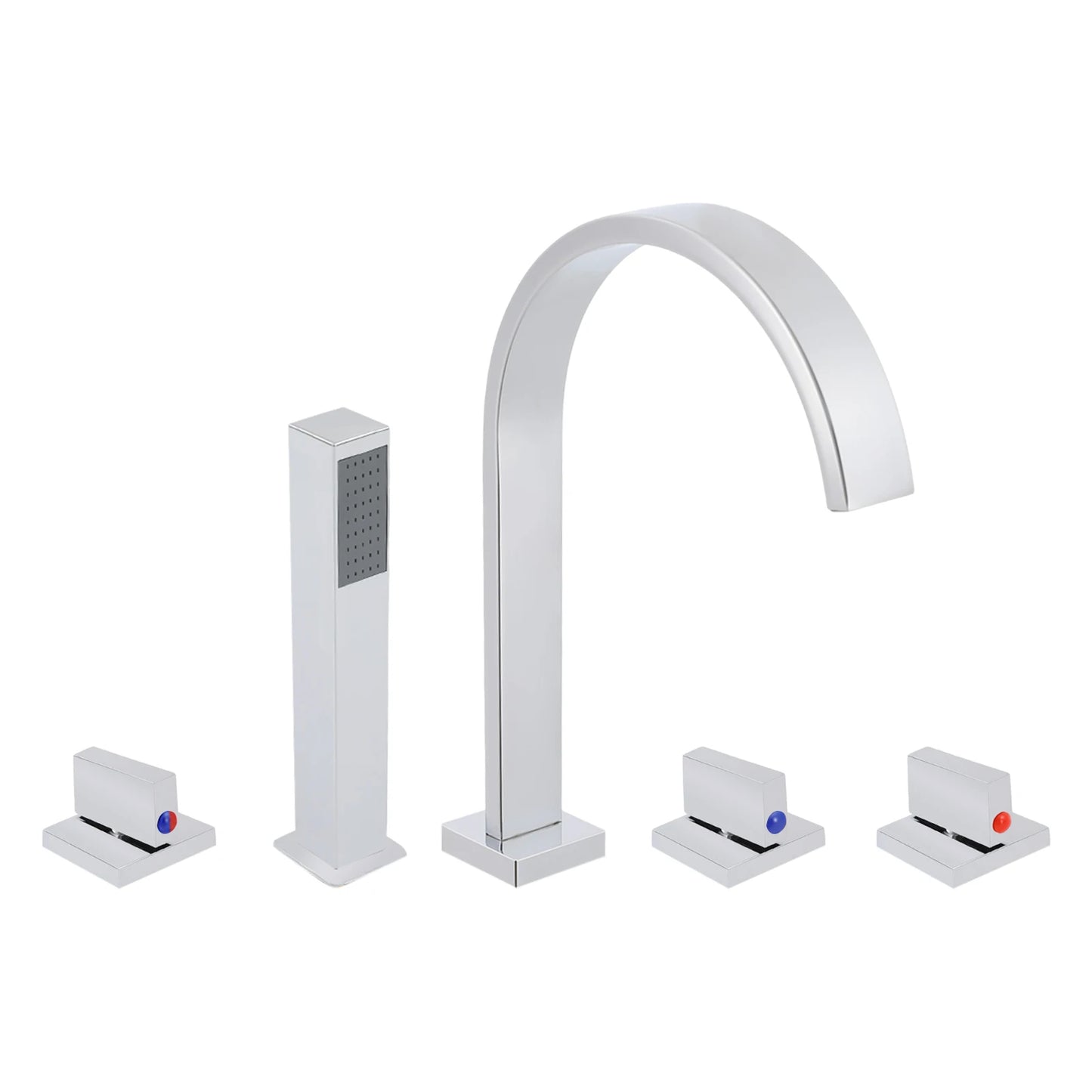 AquaNova Waschtischarmatur Verchromt Messingkörper 5Loch Dreifachgriff