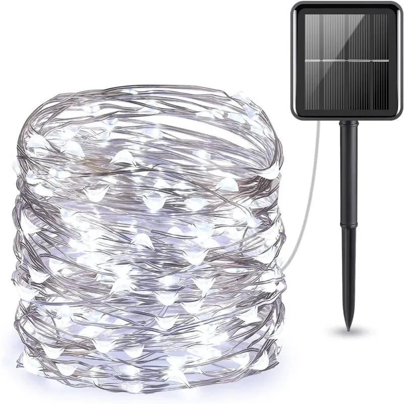 GOTPC LED Solar Lichterkette - IP65 Wasserdicht 6m/12m/23m/33m