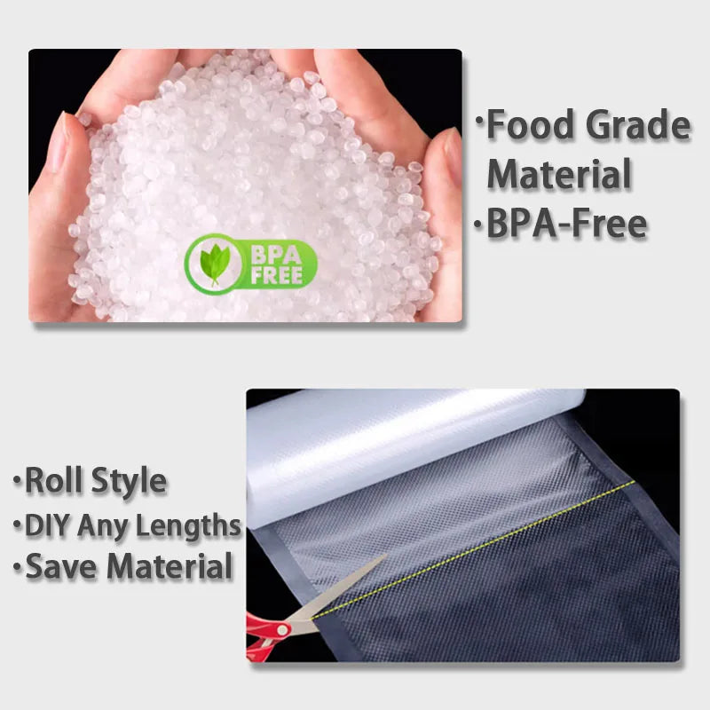 Food Vacuum Storage Packaging Bags for Vacuum Sealer Meat Fruit Vegetable Sous Vide Cooking Bag 12/15/20/25/28cm 500cm/roll