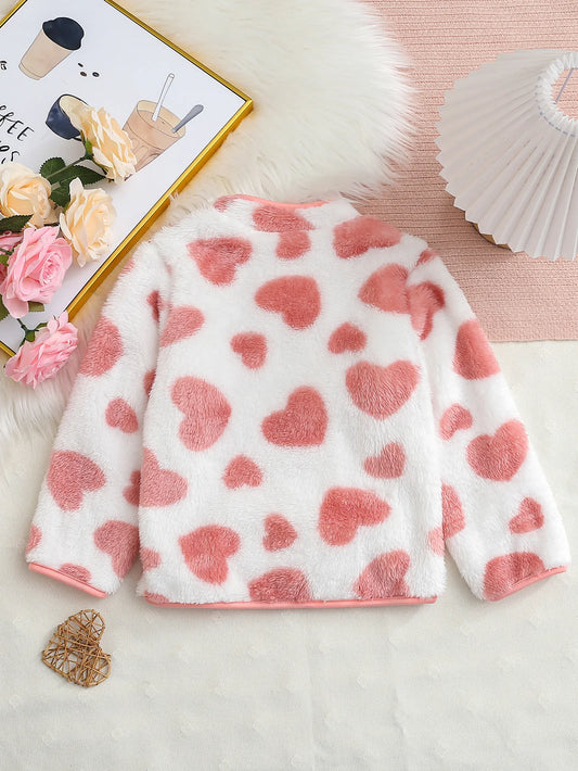 KinderHerz Heart Strickjacke süß - Flanell, Gr.3-6, schwer