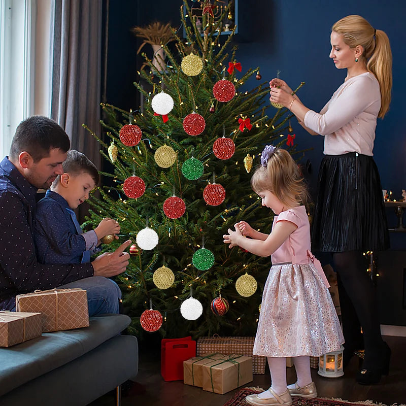 Jinghaohappy Christbaumkugeln - 12 Stück Kunststoff 6 Zentimeter