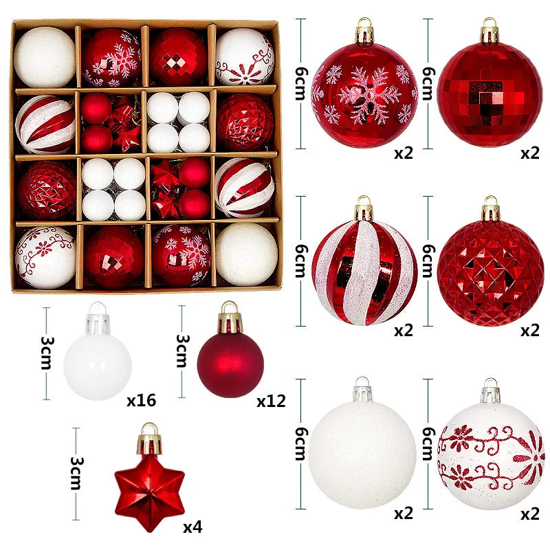 ZQNYCY Christbaumkugeln-Set Großes Ornament - Durchmesser 6 cm Bunt