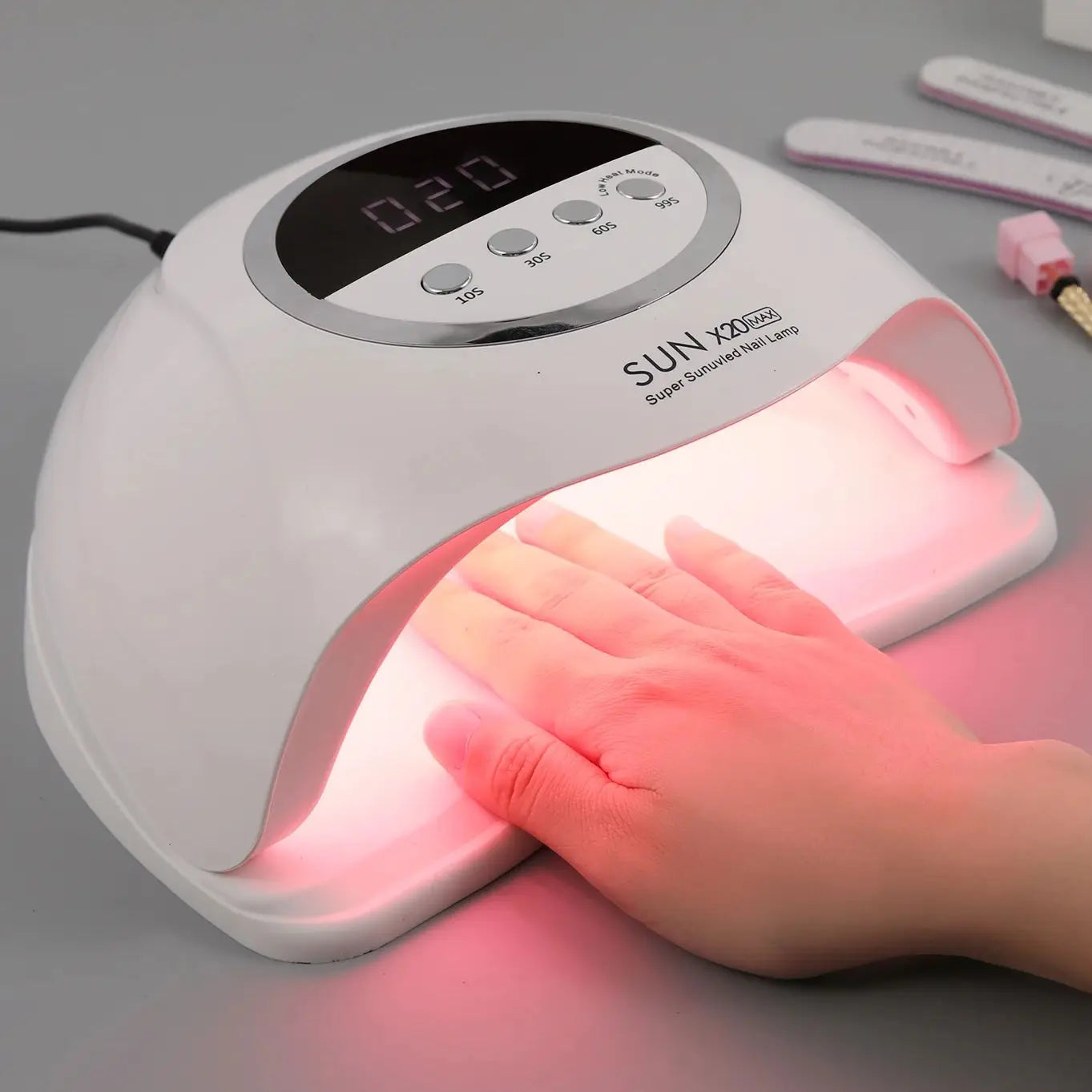 SUN X20 MAX UV LED Nail Lamp for Manicure Gel Polish Drying Machine with Large LCD Touch Professional Smart Nail Dryer Tool