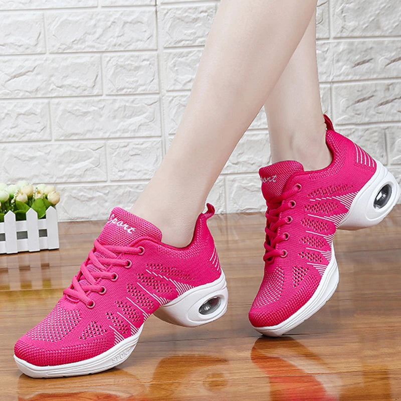 Women's Dance Shoes Woman Jazz Dancing High-quality  Weaving Mesh Sneakers Lady Modern Female Sports