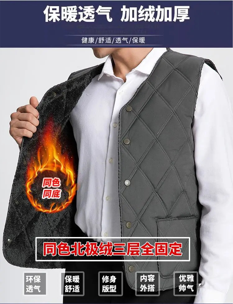 AlpenFit Slim Warme Daunenweste - Baumwolle, Vlies Gr. M-L