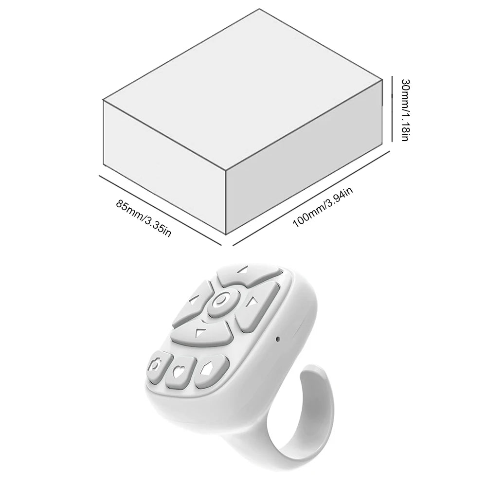 For Tiktok Fingertip Remote Scrolling Ring Wireless Bluetooth Remote Control Camera Shutter Selfie Video Controller for iPhone