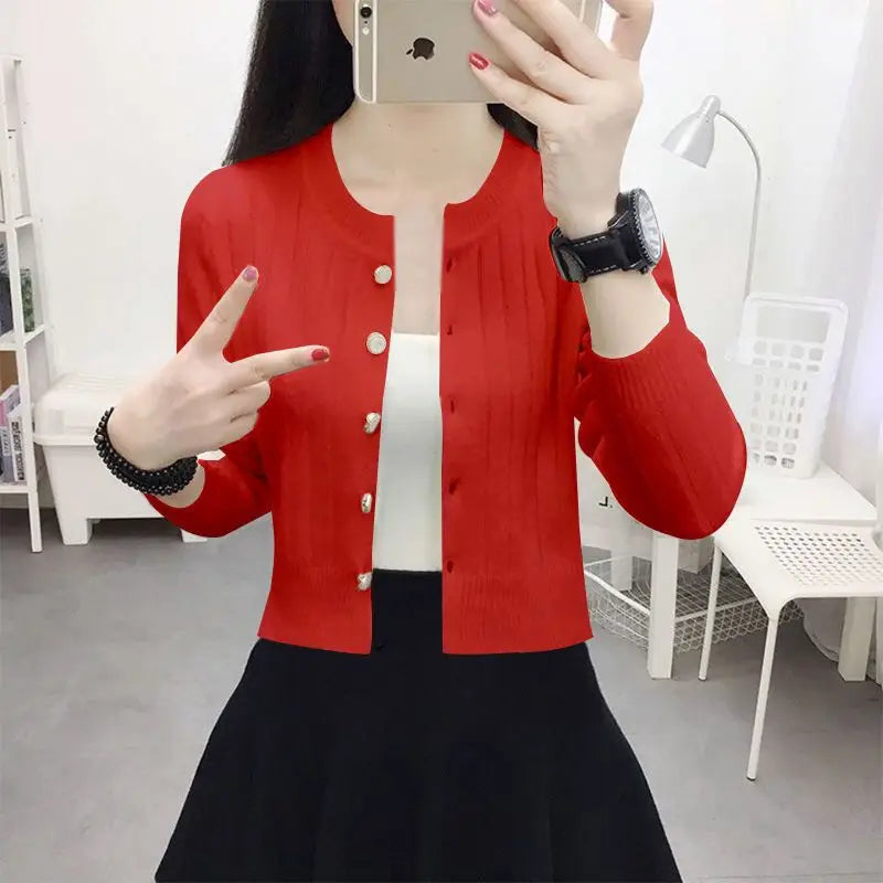 CN Fujian Cardigan Leicht Kurz - Größe Kurz, Rundhals