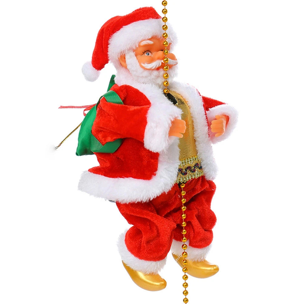 AT64 Elektrischer Kletter-Santa - Größe ca. 25 cm, Beleuchtung, Musik
