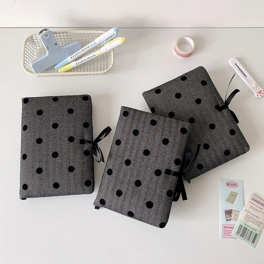 Ins Style Soft Cover Notebook Black Polka Dot Soft Foam Notebook Minimalist Handbook Journal Book Lanyard Notebook