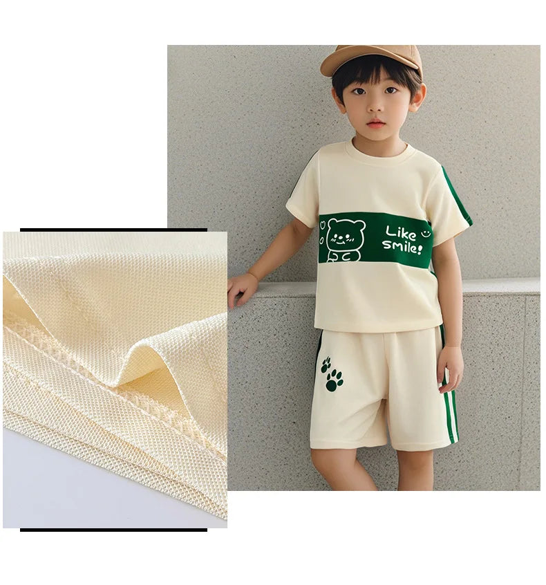 Children's Sets Kids Clothes Boys Girl Top +short 2pcs Short sleeve Baby Striped Clothing Toddler Tee Tracksuits Fashion Outfits