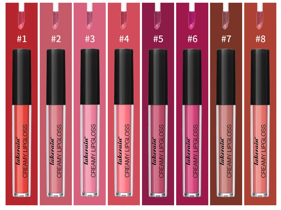 Lipgloss Cream Texture Lipstick Semi-Matte Long Lasting Do Not Fade 8 Colors Experience Richly-Pigmented Shades Peach Makeup