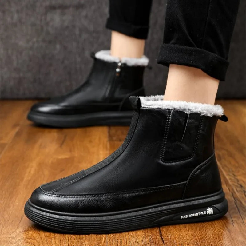 Ghete de zăpadă impermeabile Shangkaka - Ghete până la gleznă cu fermoar, înălțimea tocului 1-3 centimetri