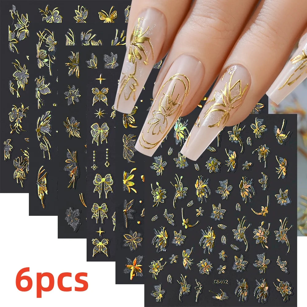 MAFANAILS Y2K Holo Schmetterlinge - 12er Selbstklebend