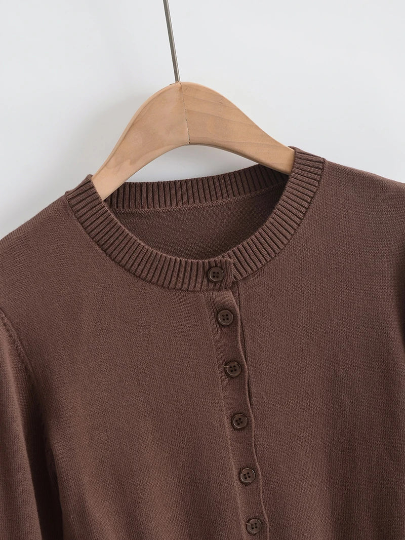 BRUSCRESTCN Korean Crop Cardigan - Größe M Schwarz