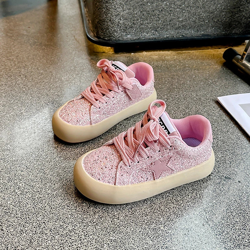 Mädchen Schuhe 2025 Frühling Neu Casual Vielseitig Kleine Mädchen Stern Sneakers Frühling Und Herbst Kinder Sport Schuhe