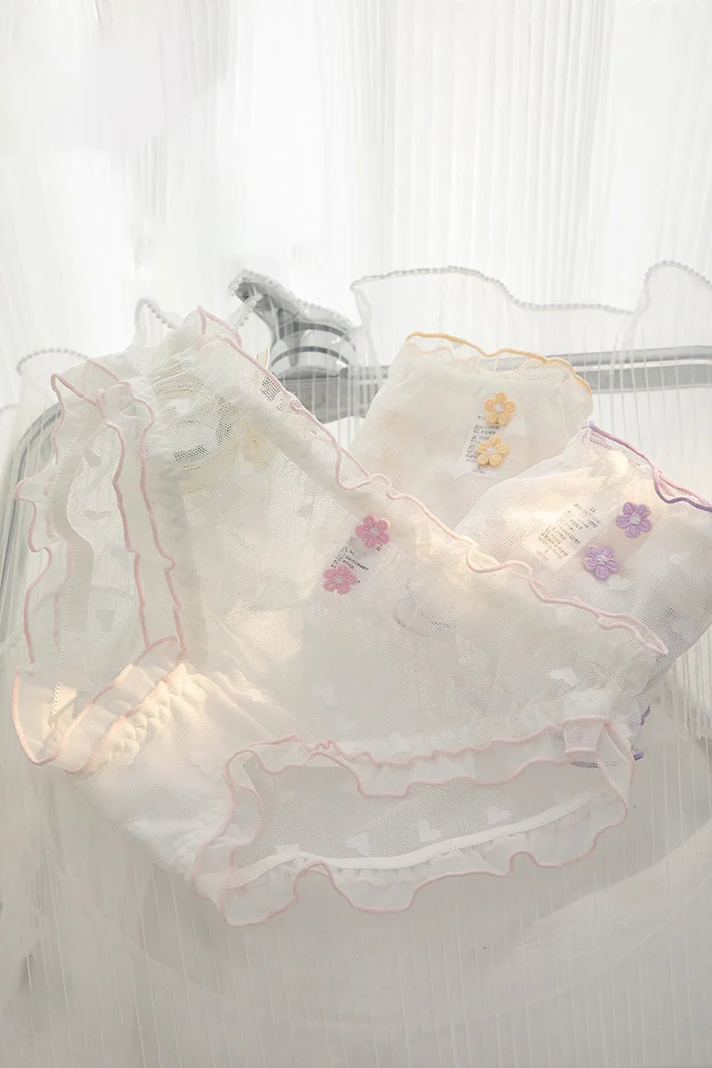 L-XL Women's Underwear Panty elegant Lace Panties Girls' Flower Comfort Briefs Middle Waist Seamless Underpants Female Lingerie