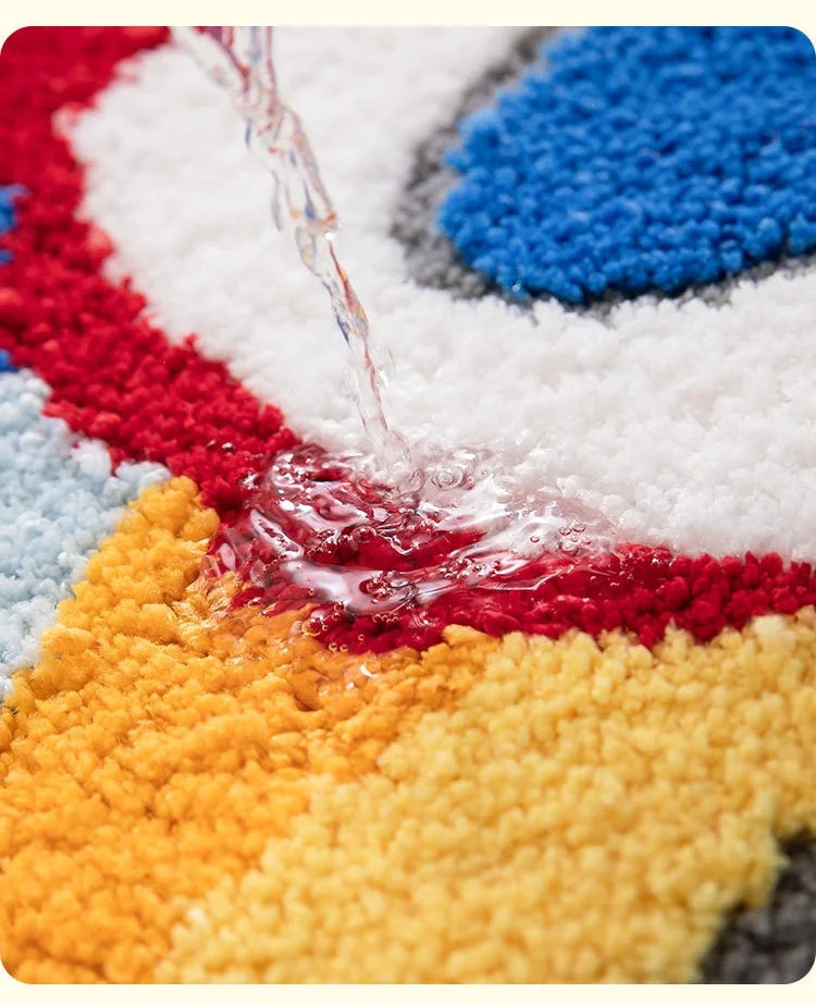 Cartoon Doormat Home Entrance/Hallway Tufted Rug Creative Design Non-Slip Bathroom Carpet Water Absorb Kitchen Rug Kids Bedroom