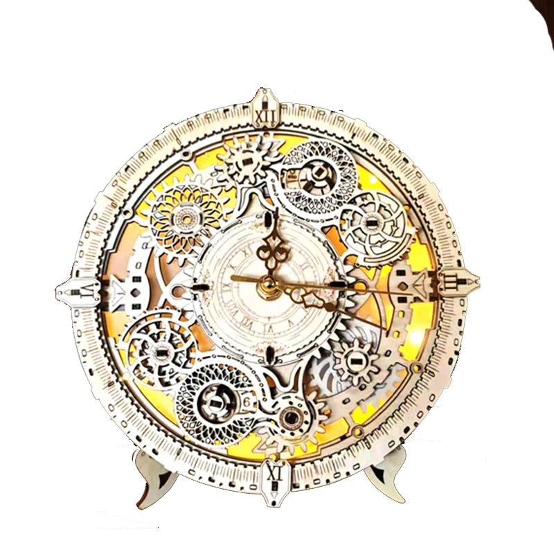 DIY-Uhr-Bausatz 2025: NEW Wooden Model Building - 3D Jigsaw Puzzles Lights Friends Birthday Gifts Collection